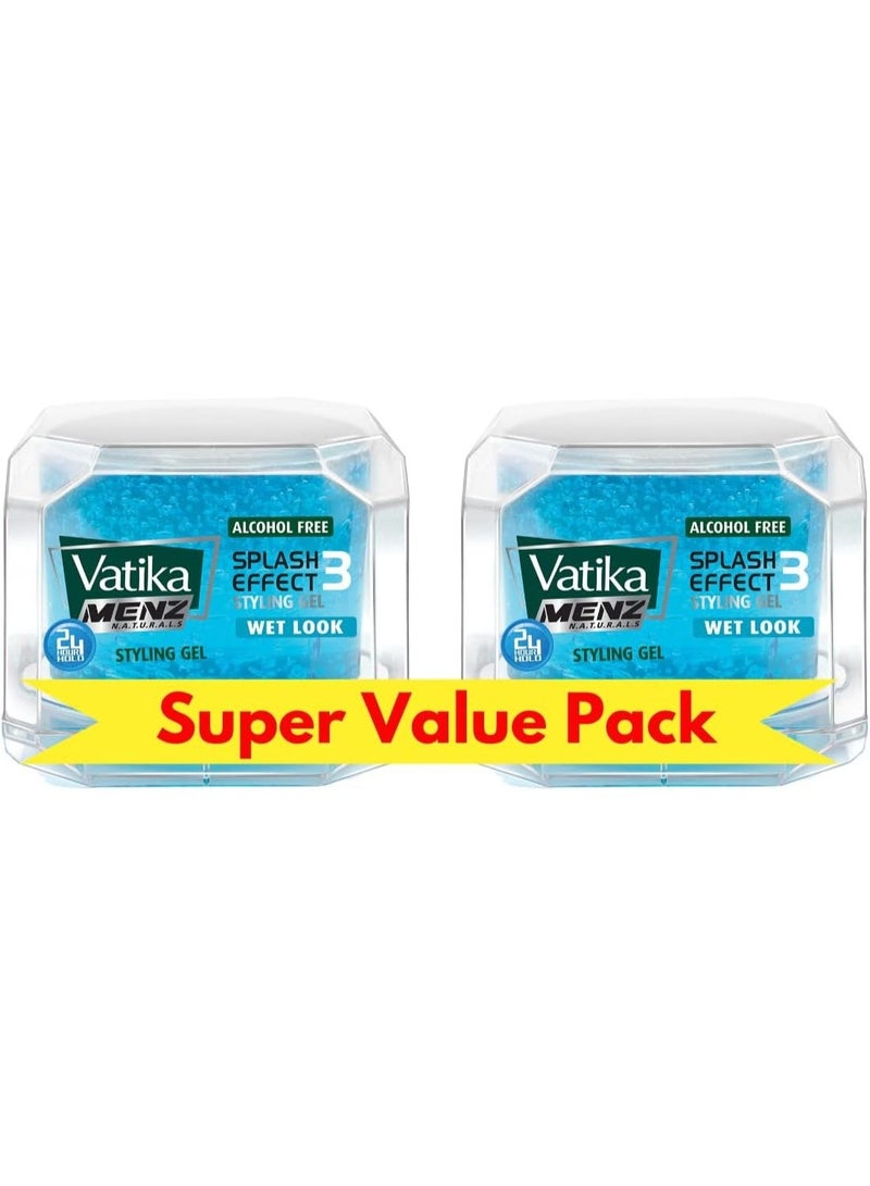 فاتيكا ناتشورالز أدفانس جل تصفيف الشعر بمظهر رطب بتأثير H2O، ثبات قوي ولمعان عالي، تحكم يدوم طويلاً، سهل التصفيف لجميع أنواع الشعر – 250 مل (عبوة من قطعتين) - Image 1